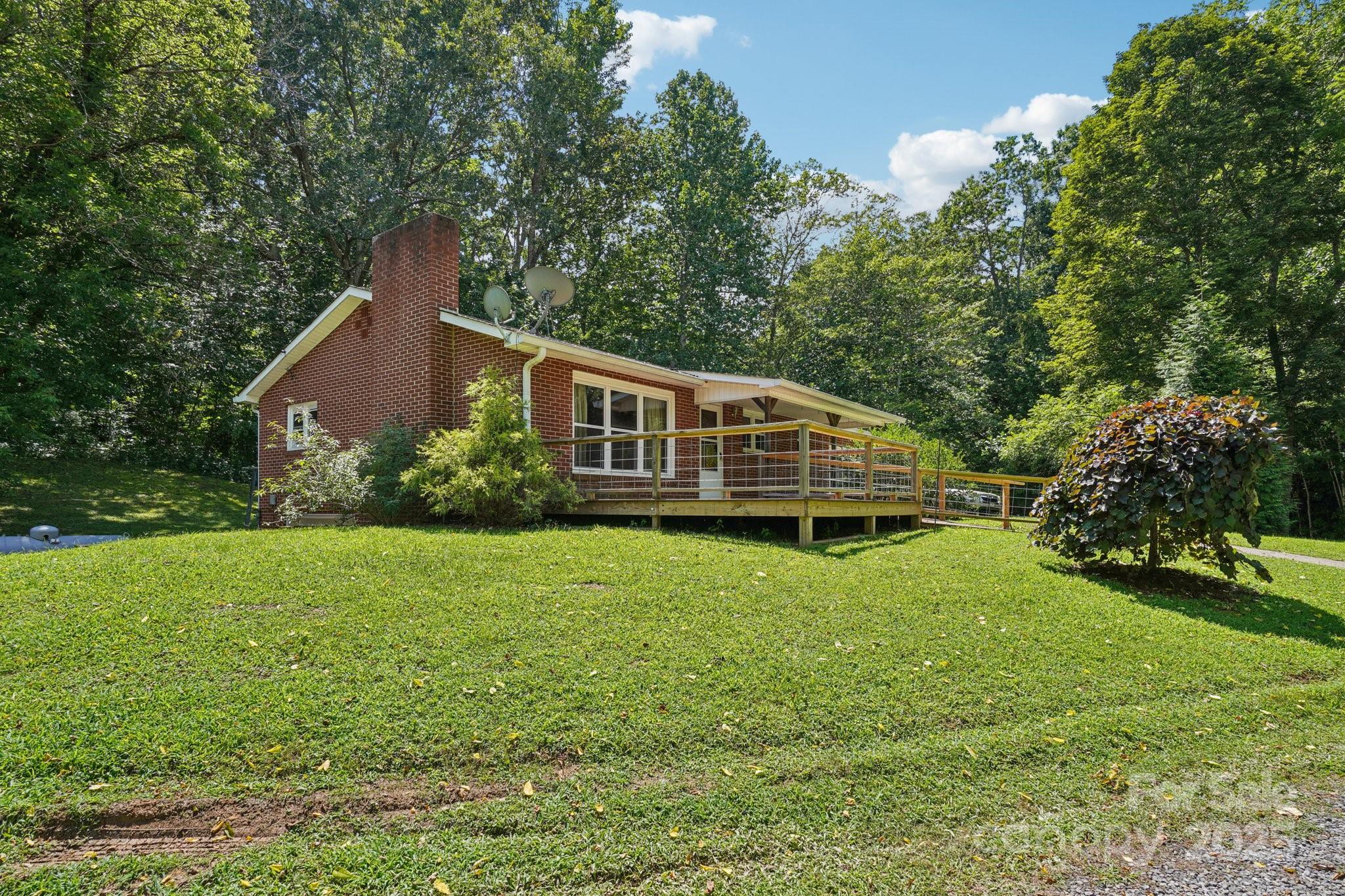 a house view with a garden space