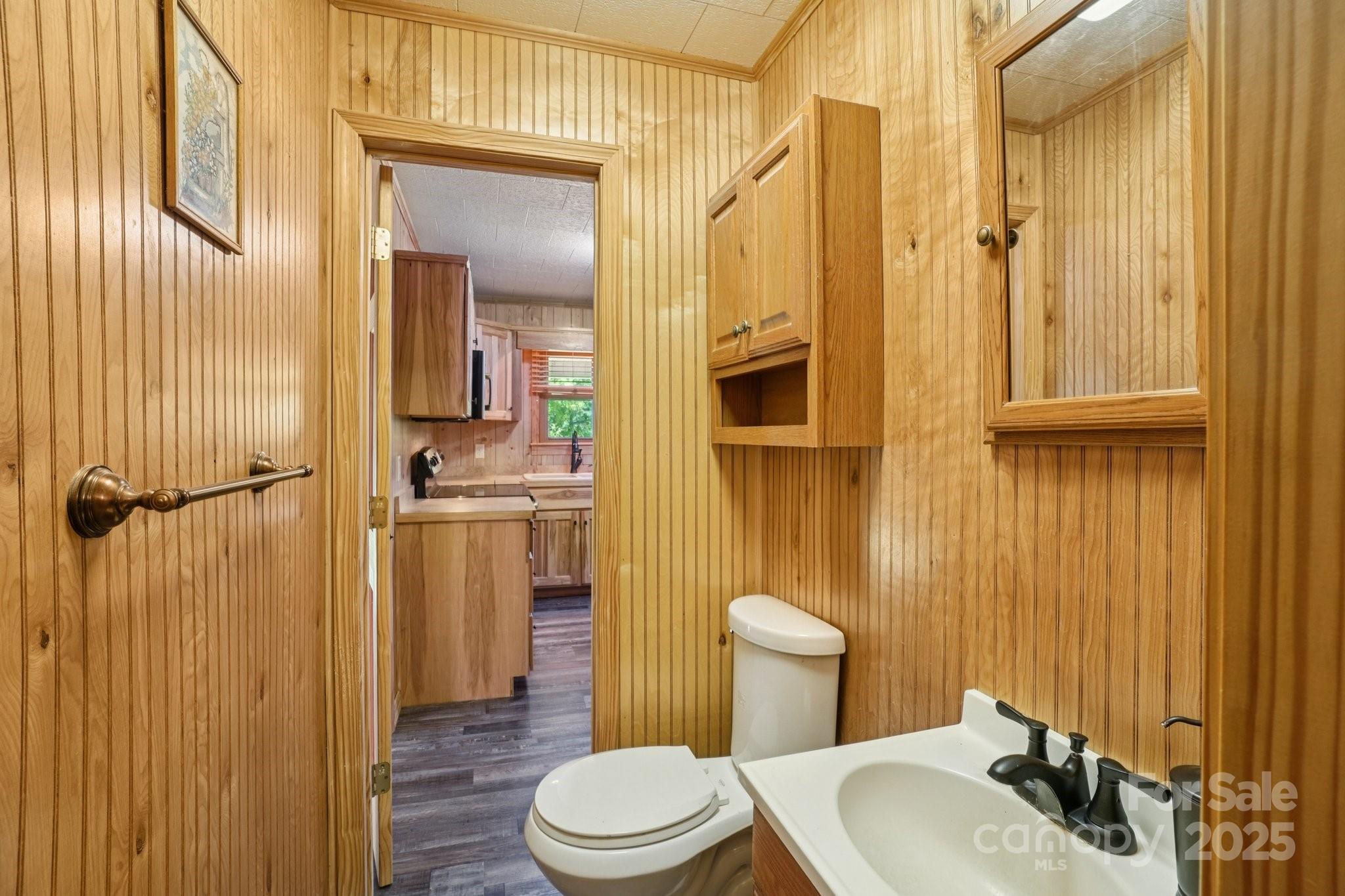 623 Edwards Cove Road Waynesville, NC 28786 - Photo 18 of 46 a bathroom with a sink a toilet a mirror and shower
