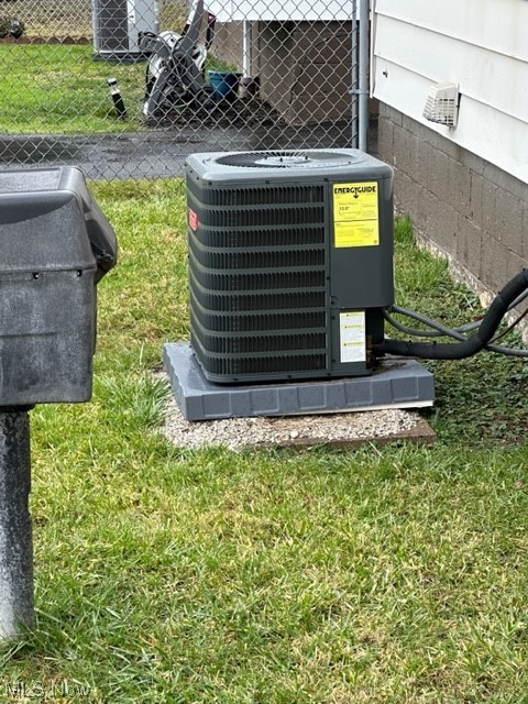 Exterior details featuring central AC