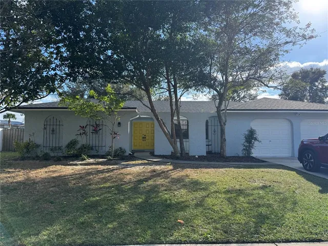 a view of a backyard