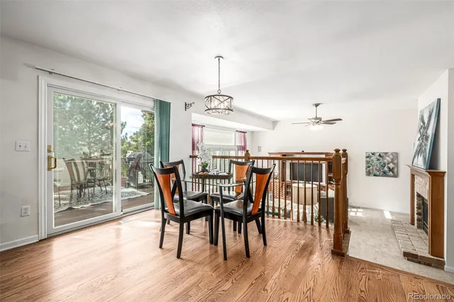 a dining room with furniture window wooden floor