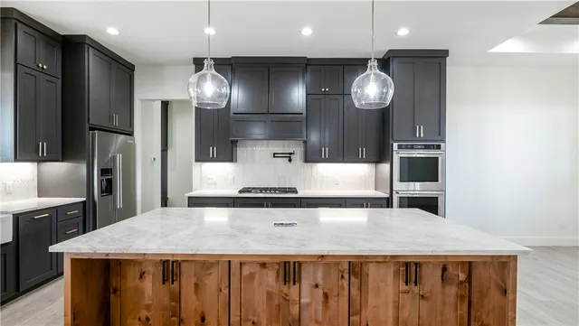 a living room with a fireplace