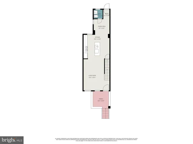 a picture of a bench in room with a window