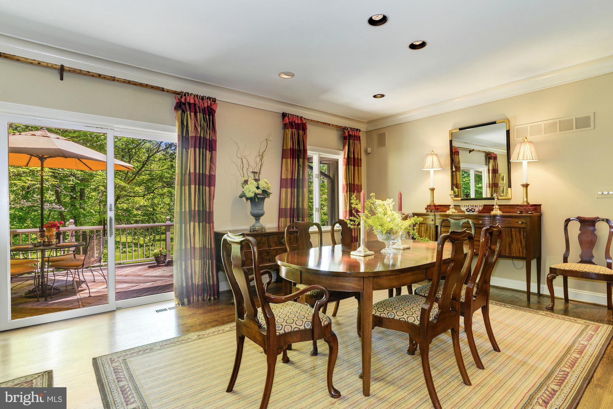 2410 Stone Mill Road Baltimore, MD 21208 - Photo 7 of 30 Dining Room Sliding Glass Door to Private Deck
