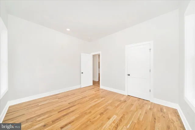 a view of an empty room with a yard