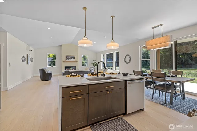 a kitchen with lots of counter top space