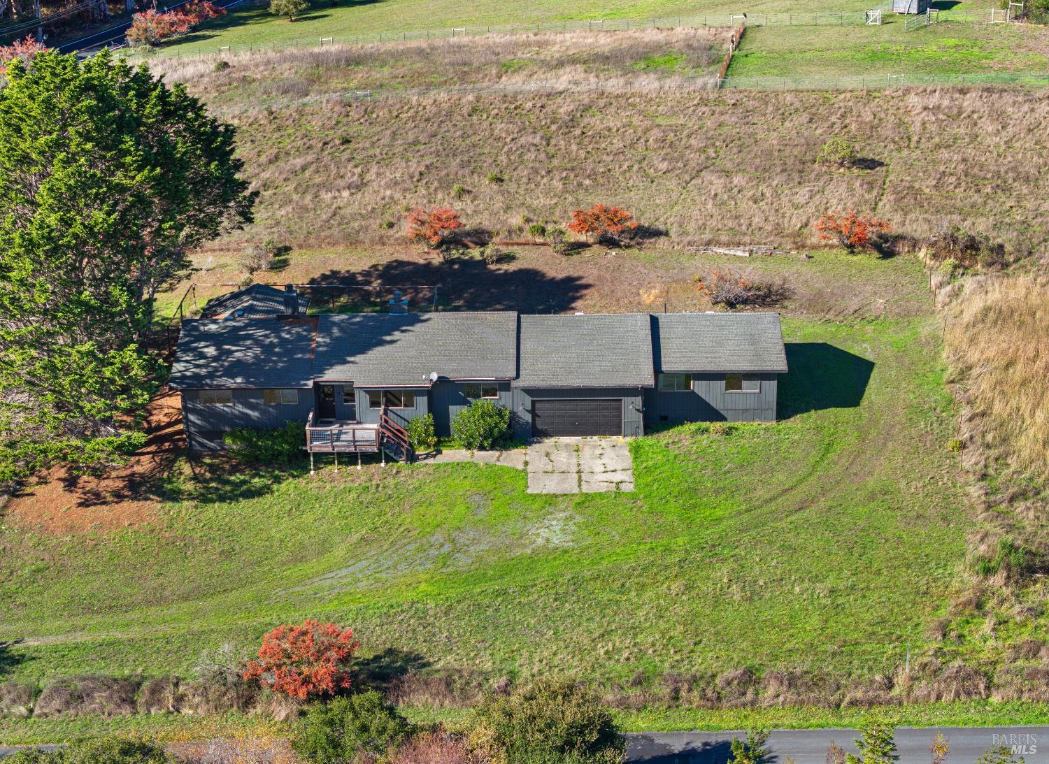 5 Mc Donald Lane Point Reyes Station, CA 94956 - Photo 28 of 48 front view of a house with a yard