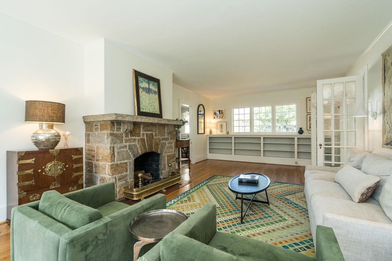 13 Furches Street Raleigh, NC 27607 - Photo 10 of 37 a living room with furniture and a fireplace