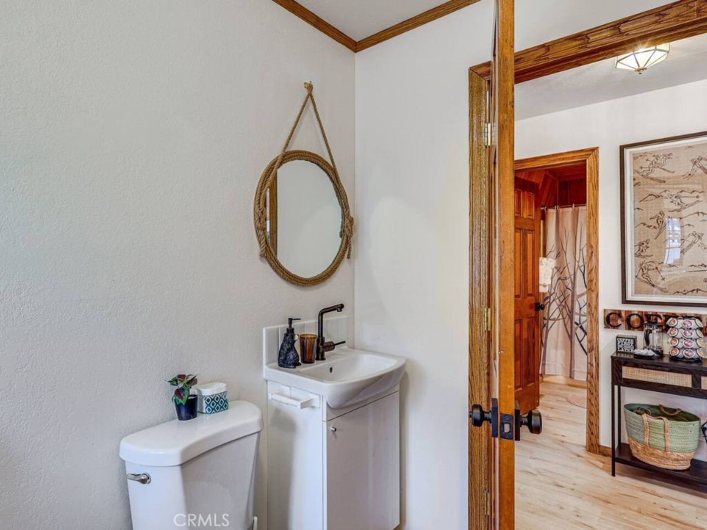 452 Orange Sugarloaf, CA 92386 - Photo 21 of 29 a bathroom with a toilet a sink and a mirror