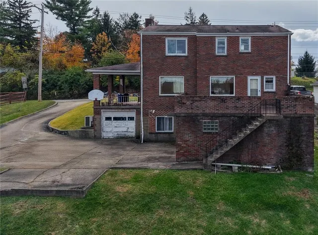 a building outdoor space with seating space