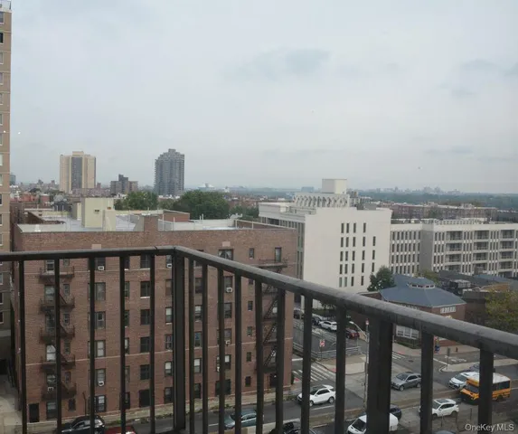 a view of city from a balcony