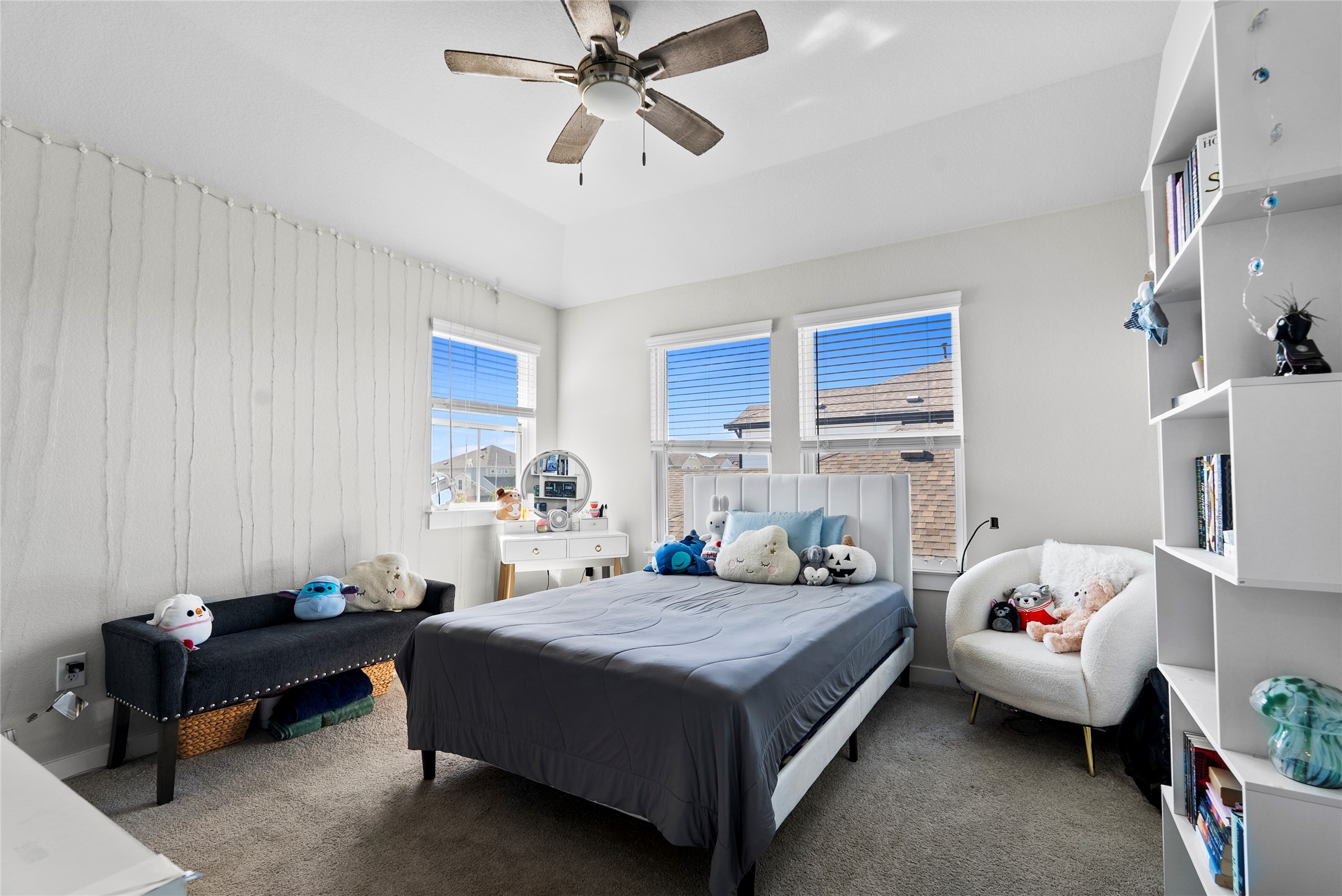 156 Appleberry Lane Elgin, TX 78621 - Photo 18 of 40 Bedroom with carpet flooring and ceiling fan