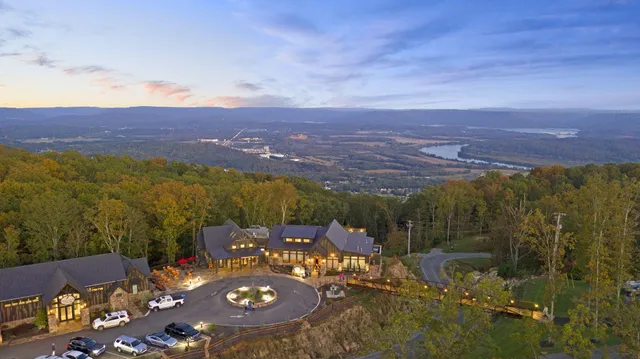 a view of a lake with a mountain