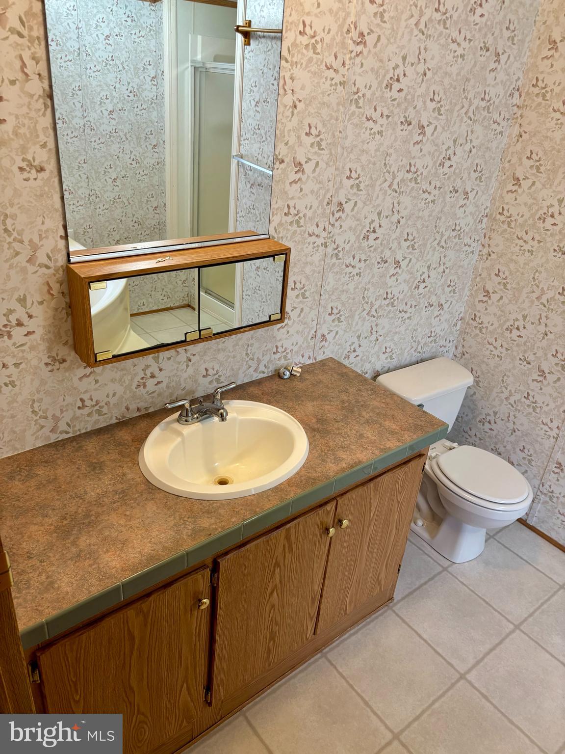 8568 Deer Road Slatington, PA 18080 - Photo 13 of 37 a bathroom with a granite countertop sink and a mirror