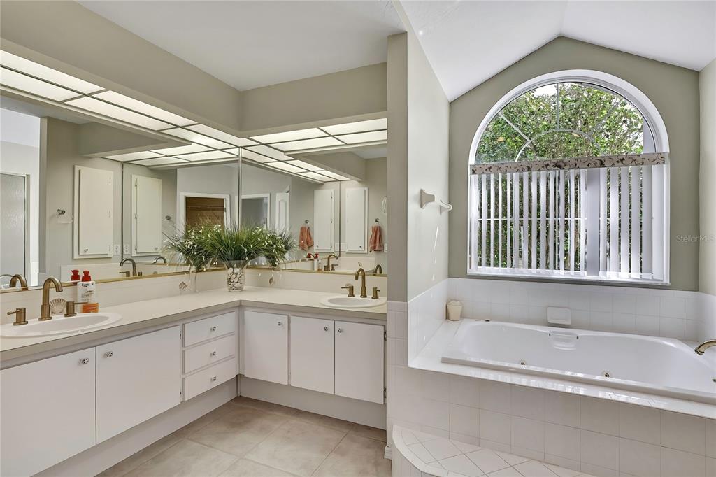 3275 West Daffodil Drive Dunnellon, FL 34433 - Photo 31 of 67 a spacious bathroom with a tub a sink and mirror