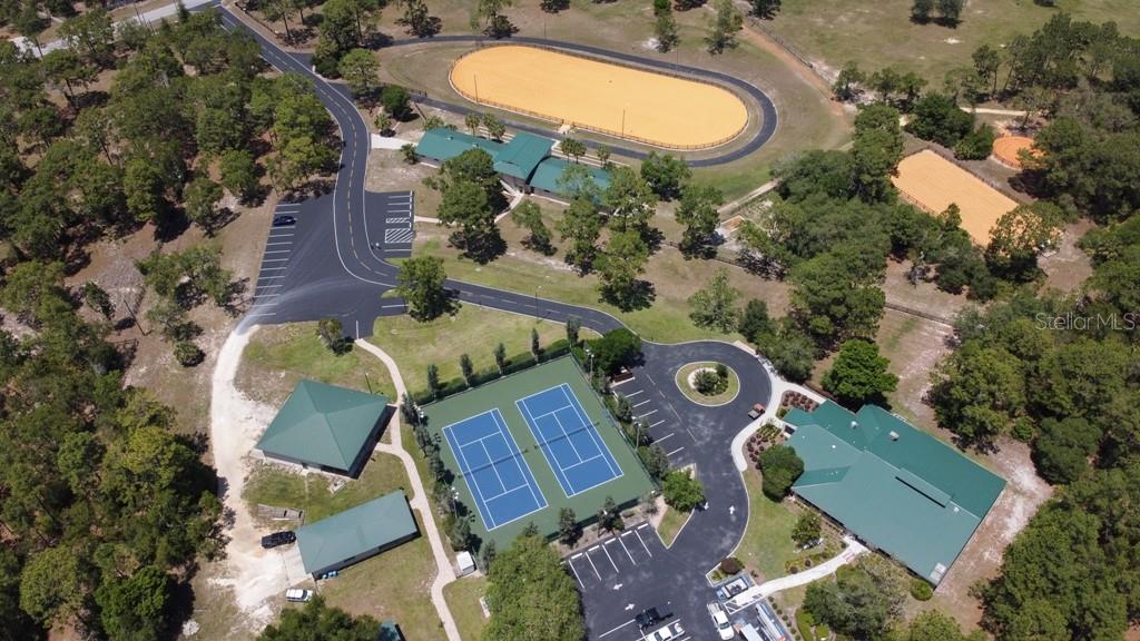 3275 West Daffodil Drive Dunnellon, FL 34433 - Photo 60 of 67 an aerial view of a house with a swimming pool and outdoor seating
