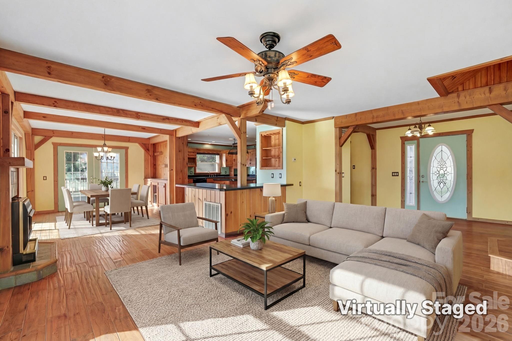 1644 West Deep Creek Road Bryson City, NC 28713 - Photo 4 of 47 a living room with furniture and a large window