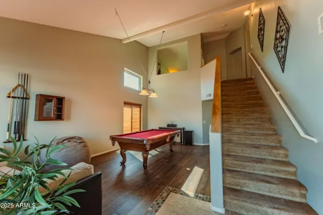 a living room with furniture