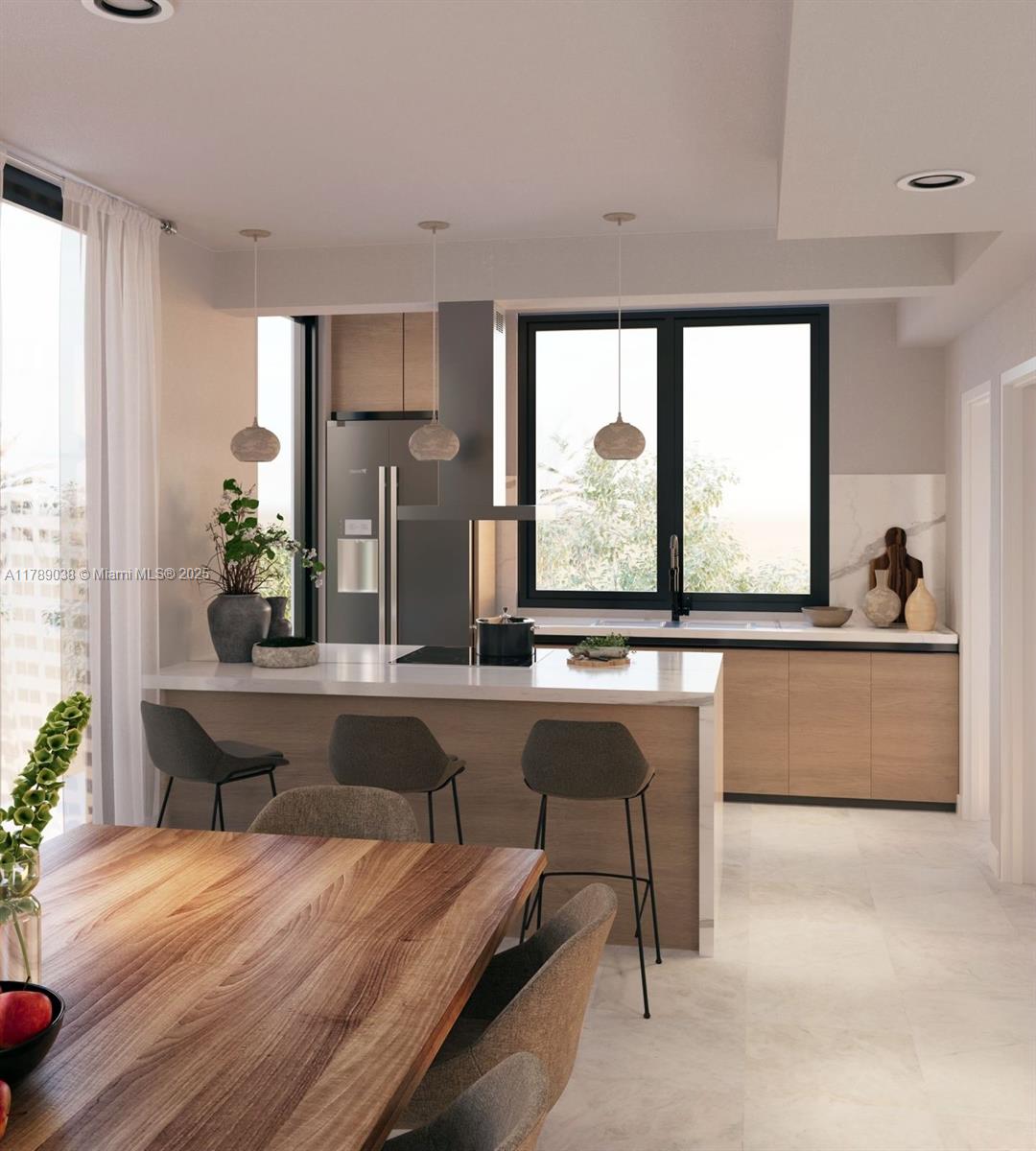 1425 Bay Road Miami Beach, FL 33139 - Photo 12 of 15 a living room with stainless steel appliances granite countertop furniture and a large window