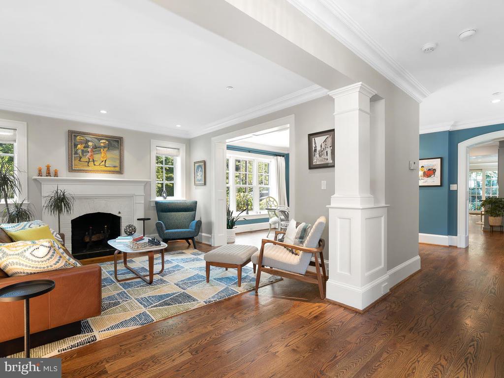 4400 Elm Street Chevy Chase, MD 20815 - Photo 4 of 61 a living room with furniture and a fireplace
