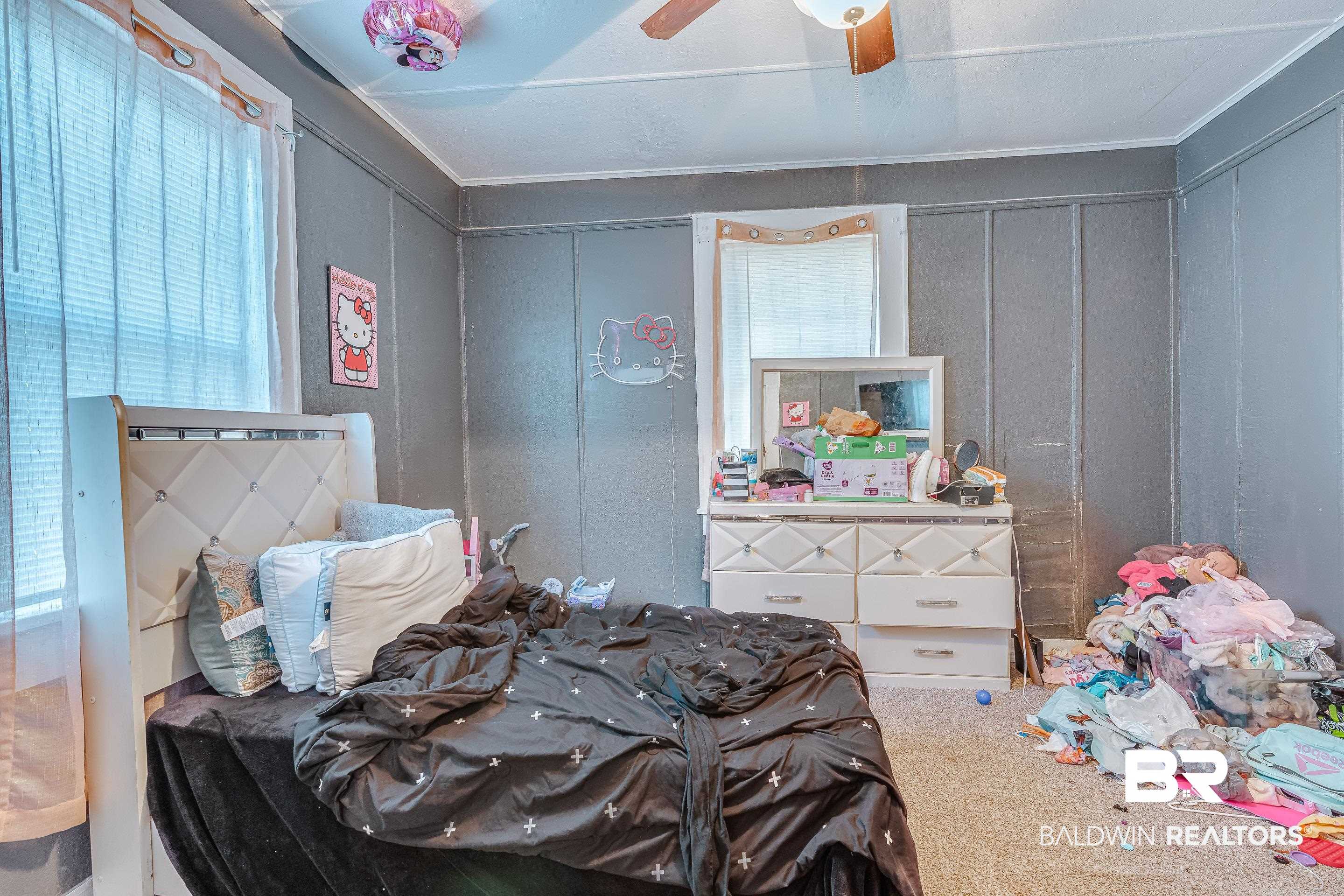 14 Southern Street Mobile, AL 36611 - Photo 13 of 26 Carpeted bedroom featuring ornamental molding and ceiling fan