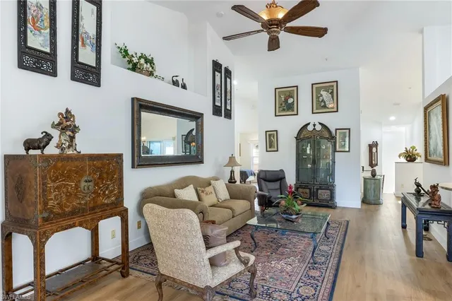 a living room with furniture