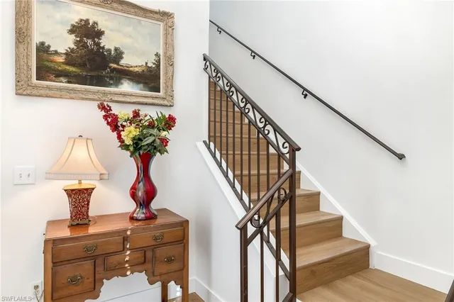 a view of entryway with wooden floor