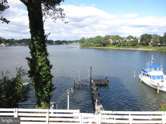 a view of a lake from a yard