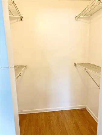 a view of small space with racks on the wall