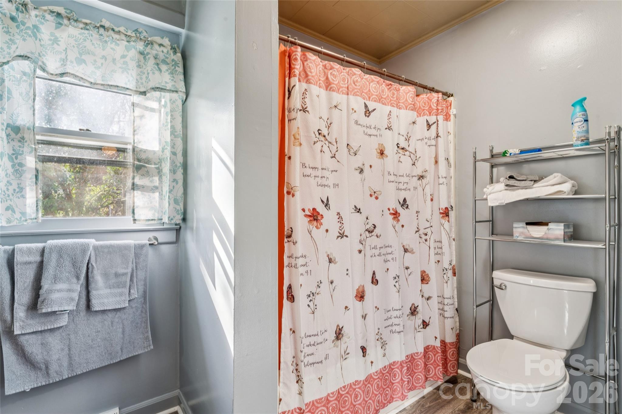 7910 Highway 90 Stony Point, NC 28678 - Photo 24 of 28 a bathroom with a toilet and a shower curtain