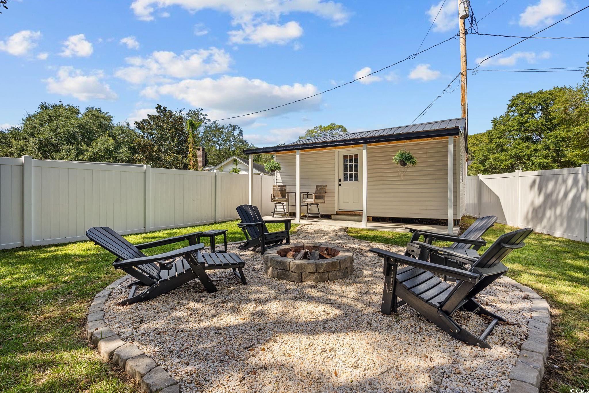 3118 State Rd S-26-816 Murrells Inlet, SC 29576 - Photo 31 of 40 Fenced backyard featuring a patio area and an outdoor fire pit