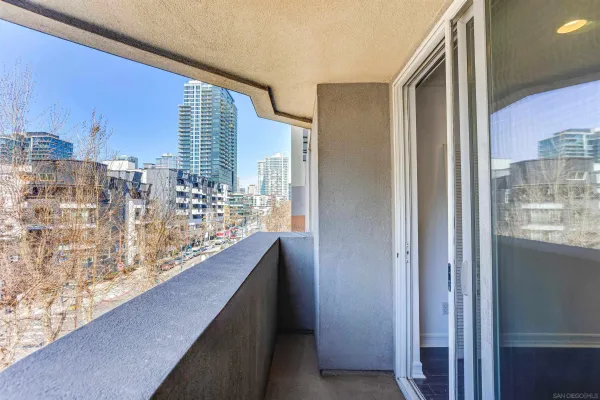 a view of balcony with city view