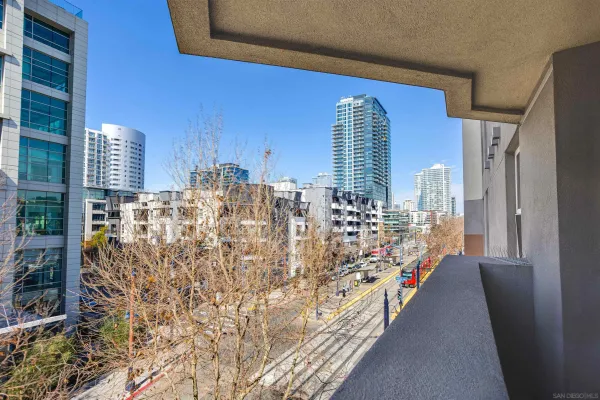 a view of balcony with city view