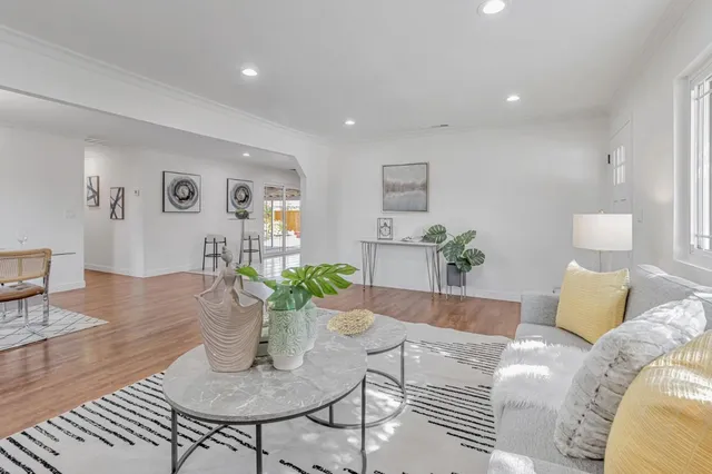 a living room with furniture