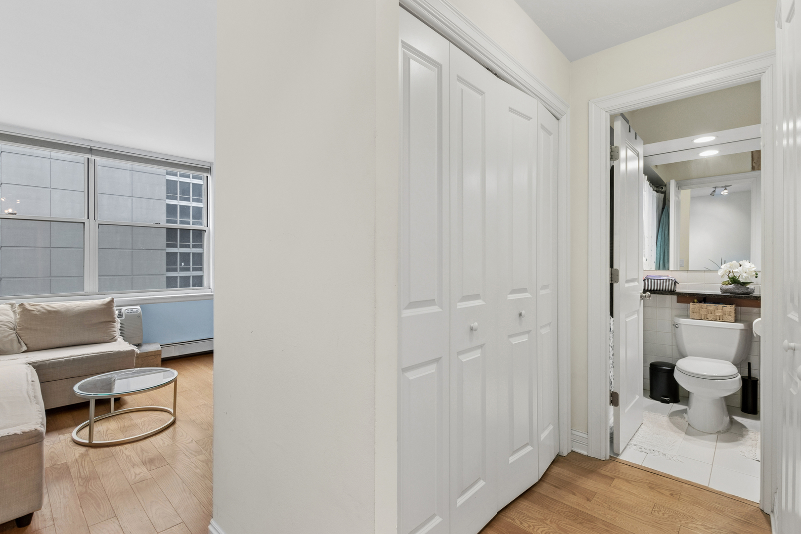 3033 North Sheridan Road, Unit 1502 Chicago, IL 60657 - Photo 9 of 19 a bathroom with a toilet and a shower