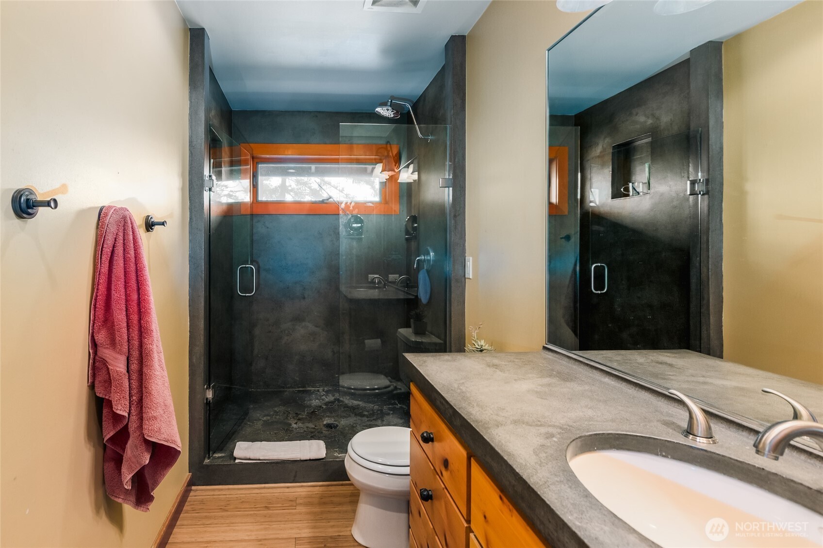 128 White Point Road Friday Harbor, WA 98250 - Photo 30 of 40 a bathroom with a sink a toilet and shower