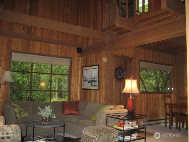 128 White Point Road Friday Harbor, WA 98250 - Photo 6 of 40 a living room with furniture and a large window