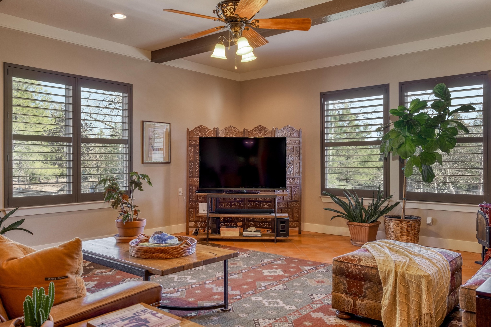 129 Painted Post Bastrop, TX 78602 - Photo 14 of 40 a bedroom with furniture and a flat screen tv