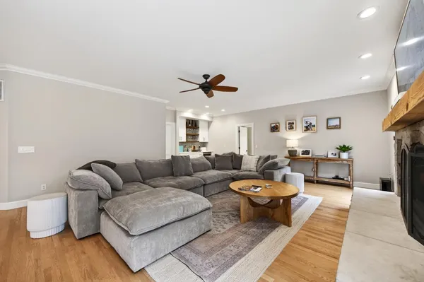 a living room with furniture