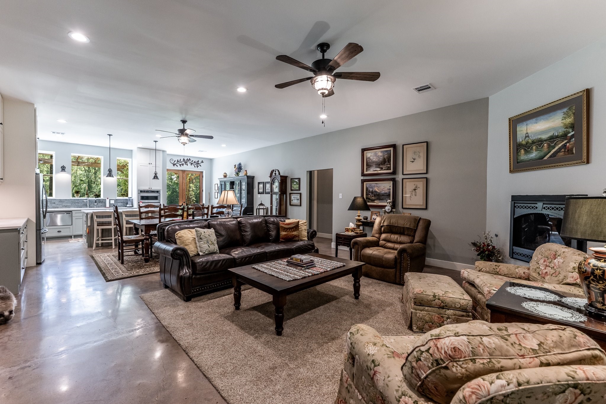 13334 Fultz Road Conroe, TX 77304 - Photo 9 of 49 a living room with furniture and a fireplace