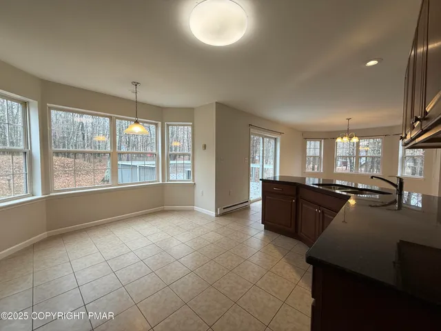 a room with a large window