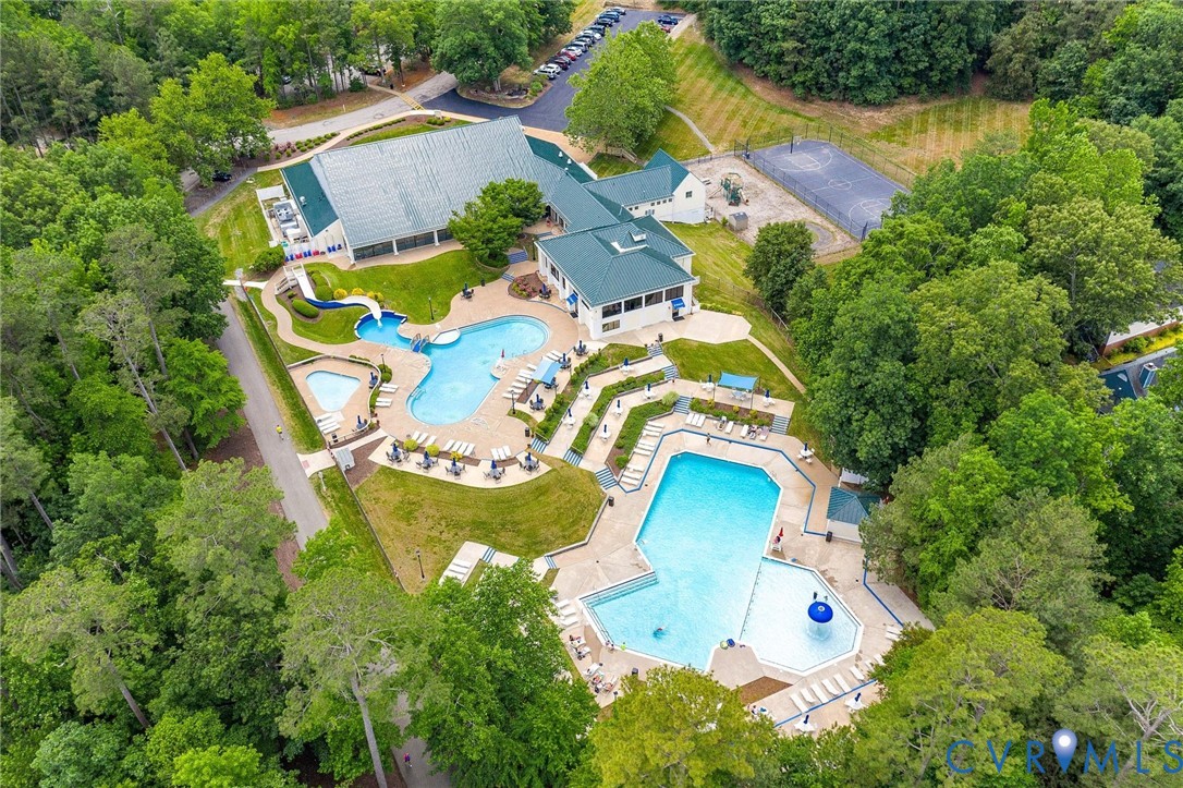 5309 Rock Harbour Road Midlothian, VA 23112 - Photo 44 of 47 an aerial view of a house with a swimming pool and outdoor seating
