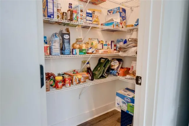 a room with lots of different kinds of food