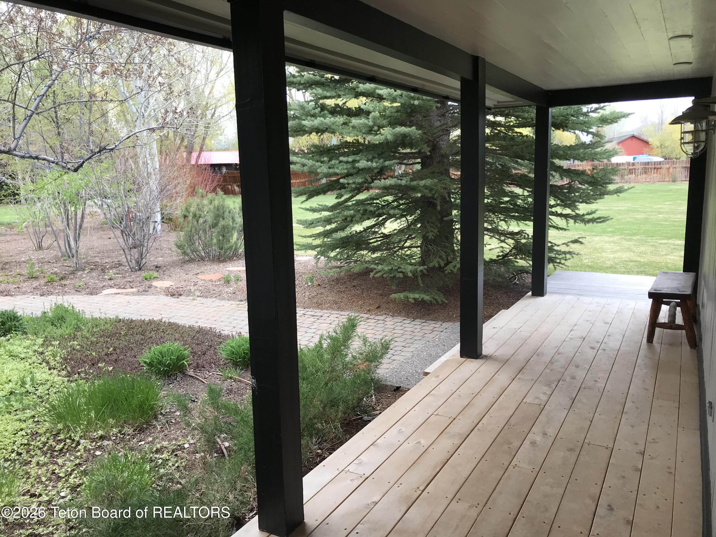 3650 North Meadow Road Jackson, WY 83001 - Photo 4 of 35 Covered front deck