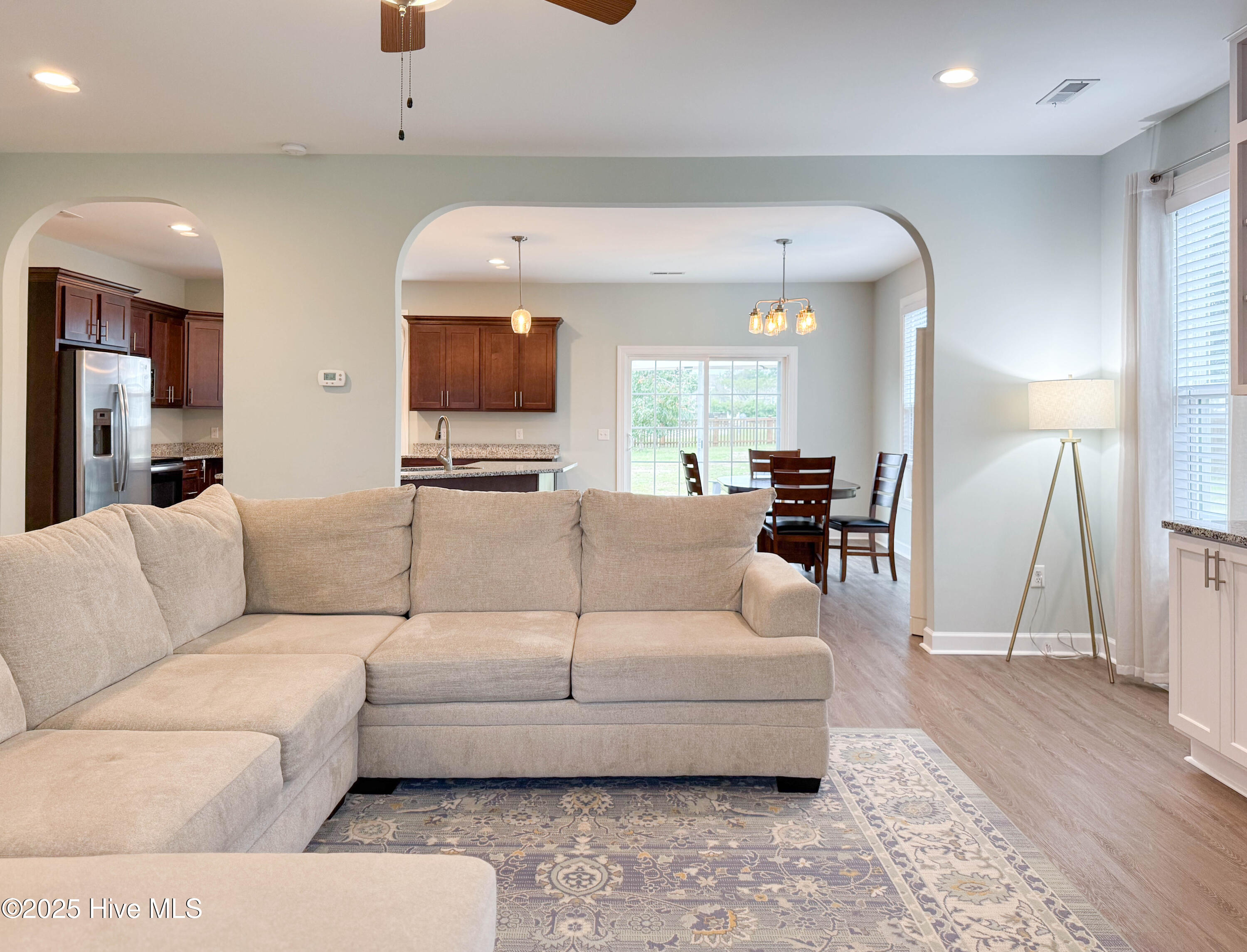 201 Willa's Court Holly Ridge, NC 28445 - Photo 16 of 77 Living Room to Kitchen View