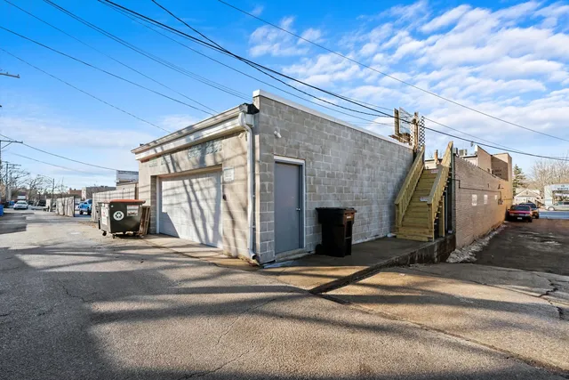 a view of a building entrance