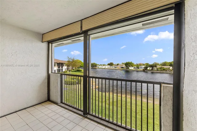 a view of a balcony with city view