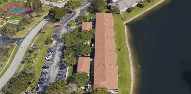 an aerial view of a residential houses
