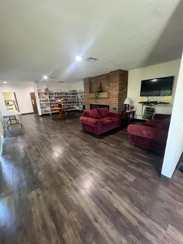 a living room with furniture