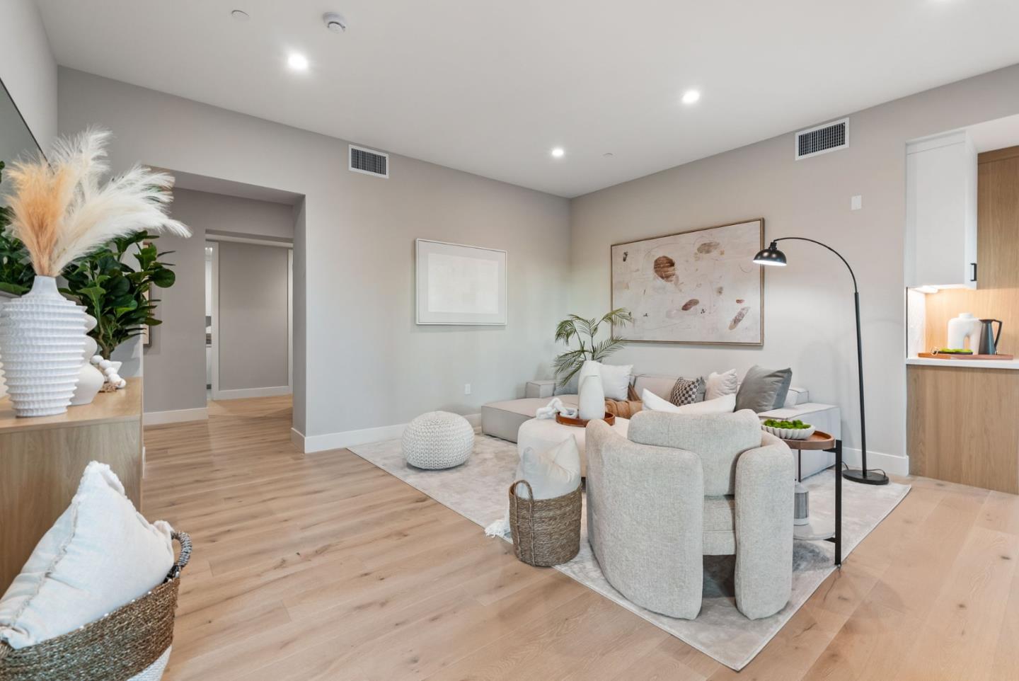 229 Hope Street Mountain View, CA 94041 - Photo 13 of 53 a bed room with furniture and a chandelier